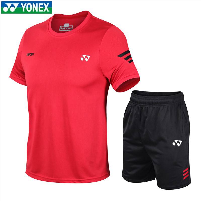 Yenix Ice Skin Skills Men's Summer Badminton Fit Ferry Fast Speed Five -point Short Sets Two -piece