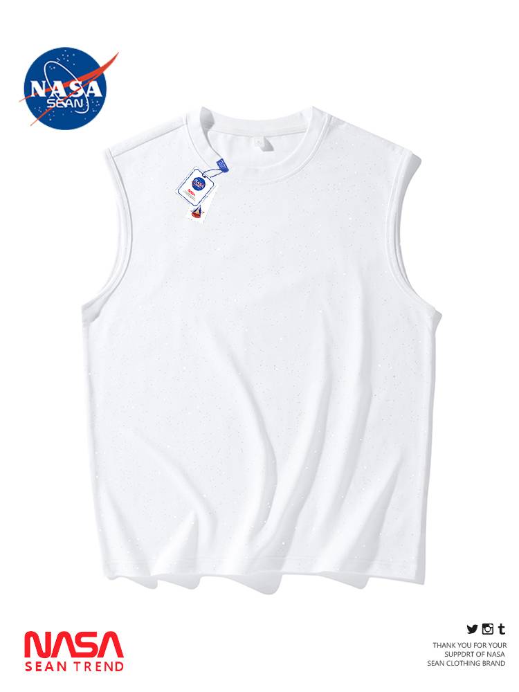NASA co -branded summer sleeveless ice silk sports vest male loose casual air breathable fitness training basketball T -shirt