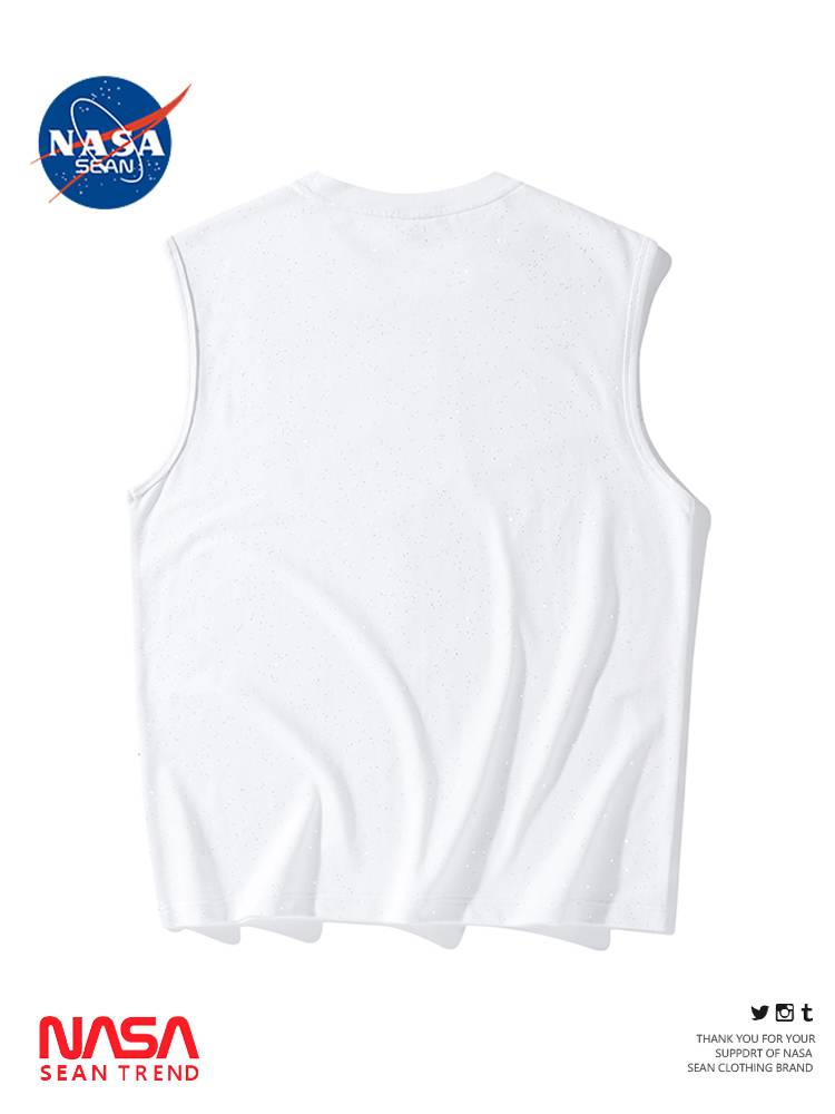 NASA co -branded summer sleeveless ice silk sports vest male loose casual air breathable fitness training basketball T -shirt