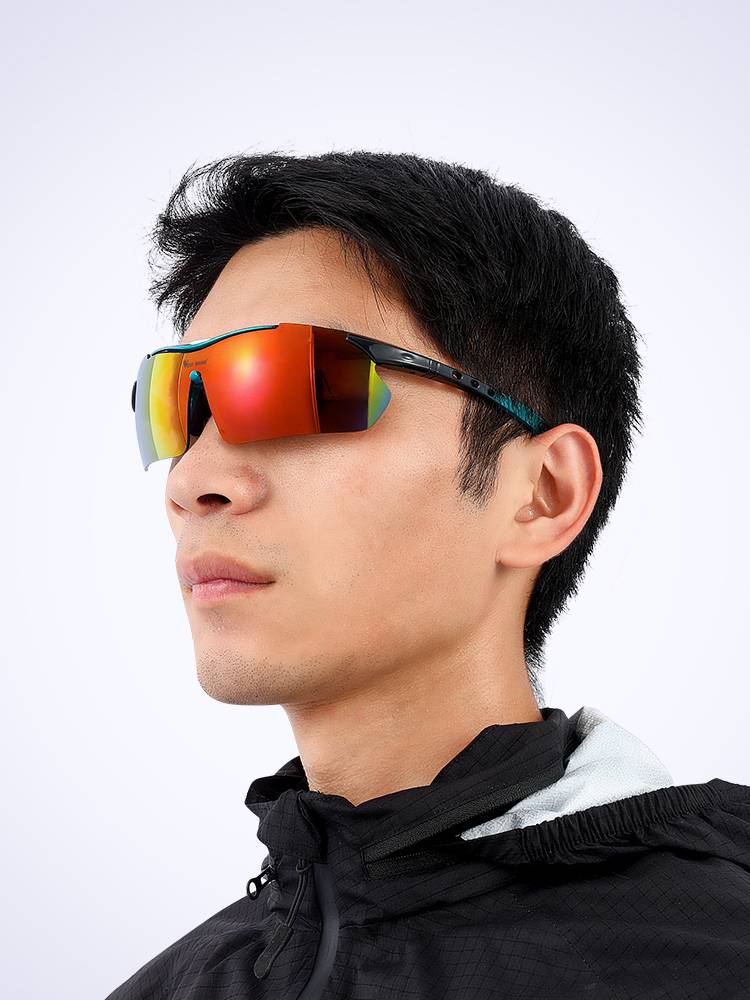 Okli riding glasses polarizers, color -changing men and women outdoor sports motorcycle running windproof sandwich mirror professional mirror
