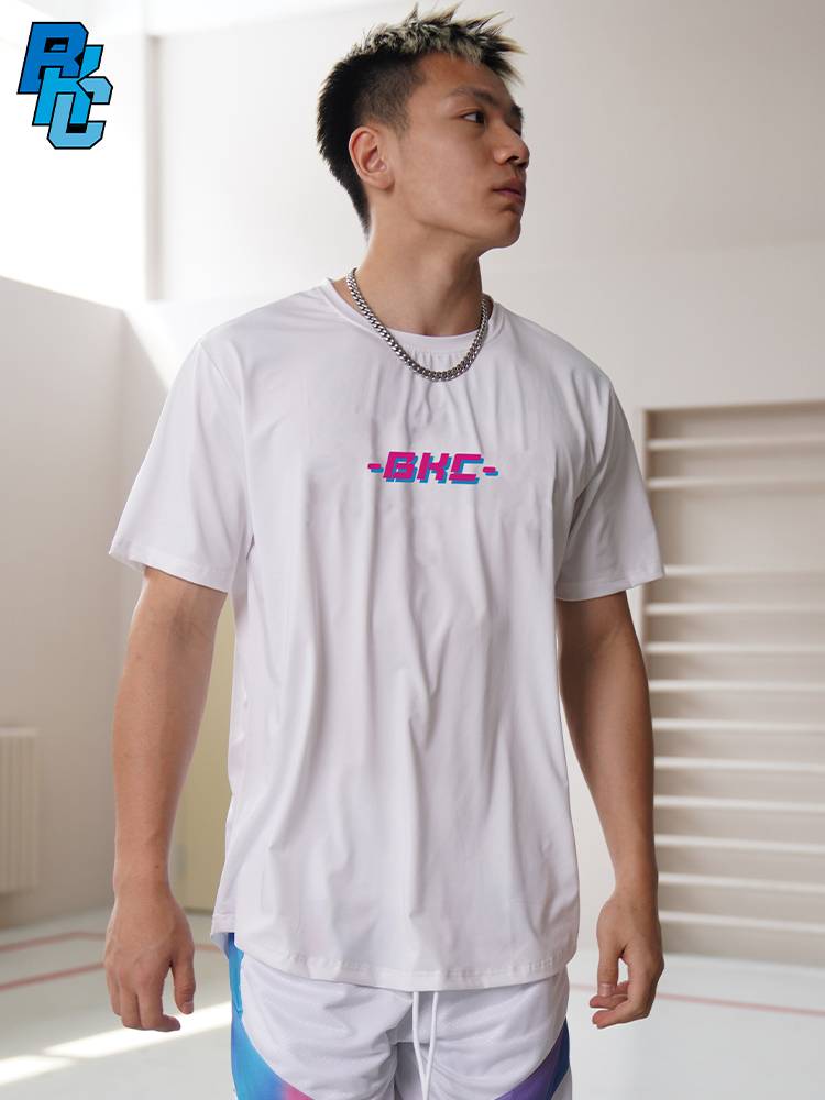 Broken Broken Gradient Basketball Short Sleeve Men's Summer Loose and breathable American Training Server T -shirt Basketball Speed Dry