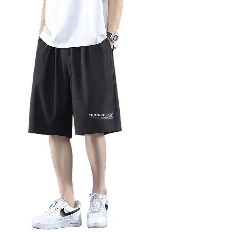 Summer ice silk shorts boys versatile loose large size panty pants tide brand thin outside wearing basketball 5 -point pants