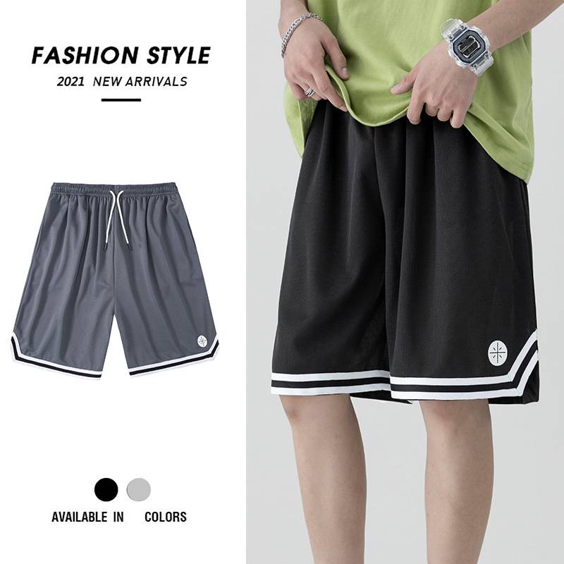Short pants men's summer American sports ice silk speed dry basketball pants boys loose summer men's five -point big pants