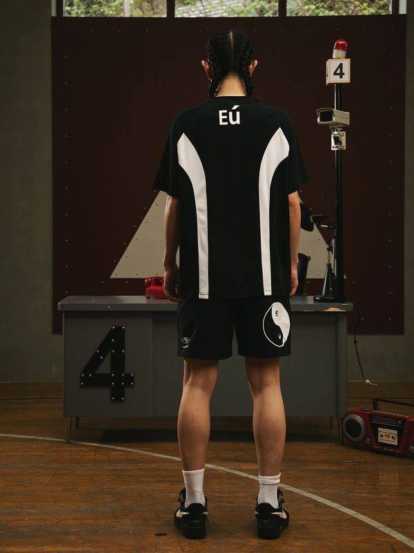 American retro stitching football T -shirt men's tide brand hiphop ice hockey clothing short -sleeved heavy pound couple half -sleeved