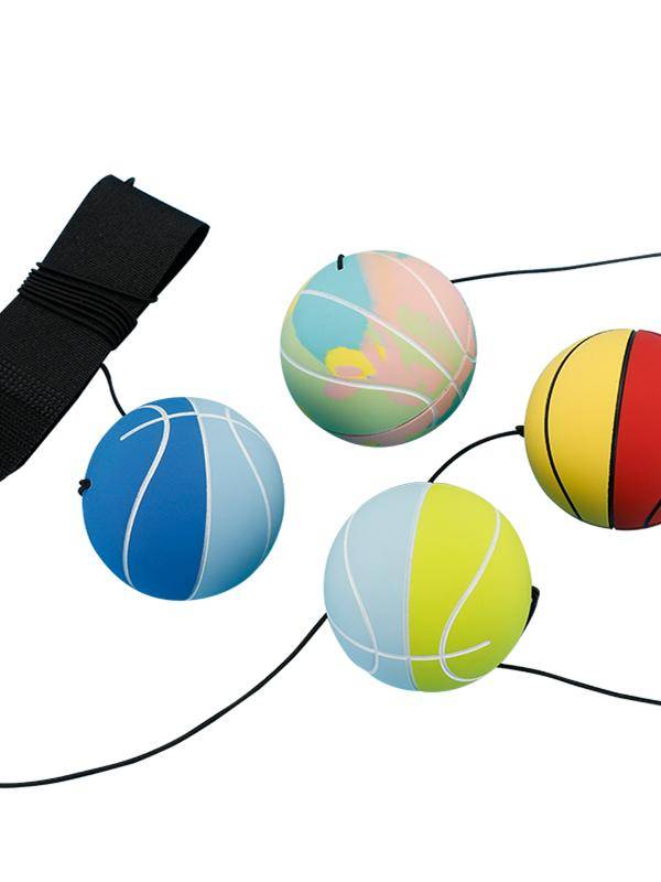 Wrist elastic ball with rope rubber throwing ball children's hand throw back force ball to exercise reactive elderly people to relieve savory artifact