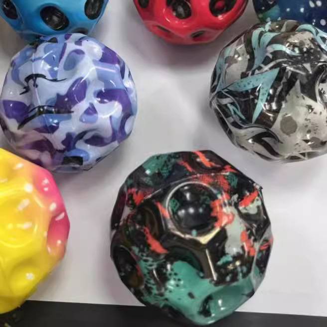 Wrist elastic ball Children's toys glowing flying moon meteorite meteorite decompression venting outdoor sports network red hole