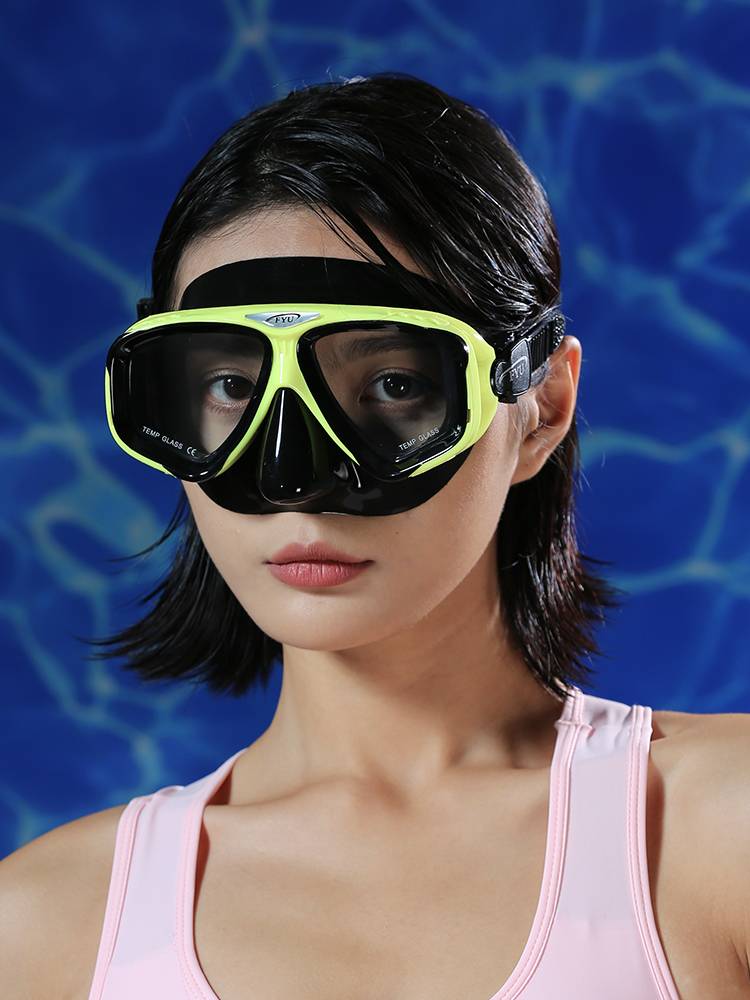 Diving mirror frame myopia mirror anti -fog swimming glasses care nose integrated adult children high -definition transparent mirror hood