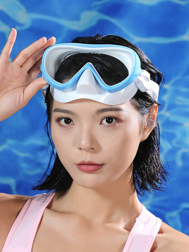 Diving mirror frame myopia mirror anti -fog swimming glasses care nose integrated adult children high -definition transparent mirror hood