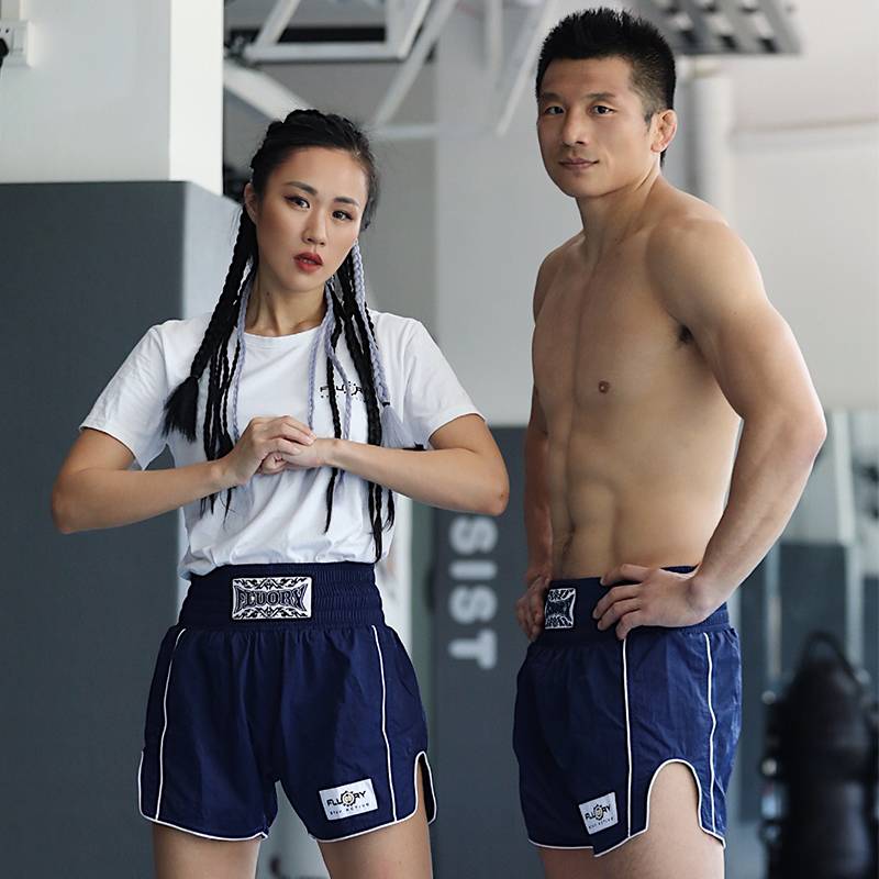 FLUORY Fire Blood Muay Thai Muels Sanda Fighting Training Competition Shorts Yantong Children Adult Men and Women Common Boxing Pants