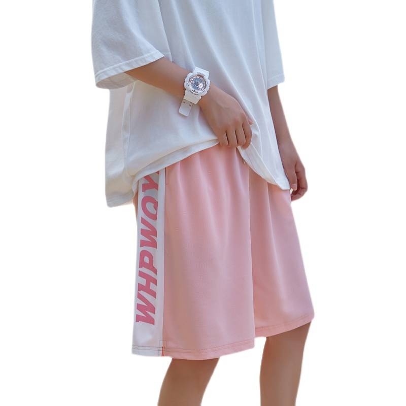 Basketball pants men's shorts in summer wearing loose big pants ice silk thin penta pants ins Tide brand beach pants