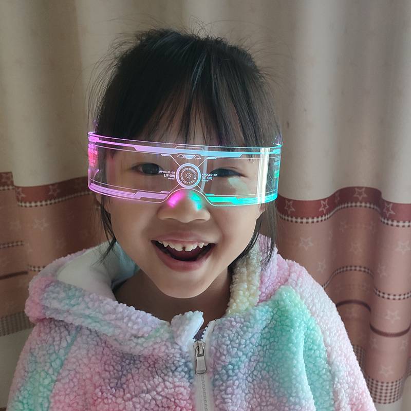 LED light glasses children's catwalk show Boxing technology feel cool sunglasses boys and girls performance accessories