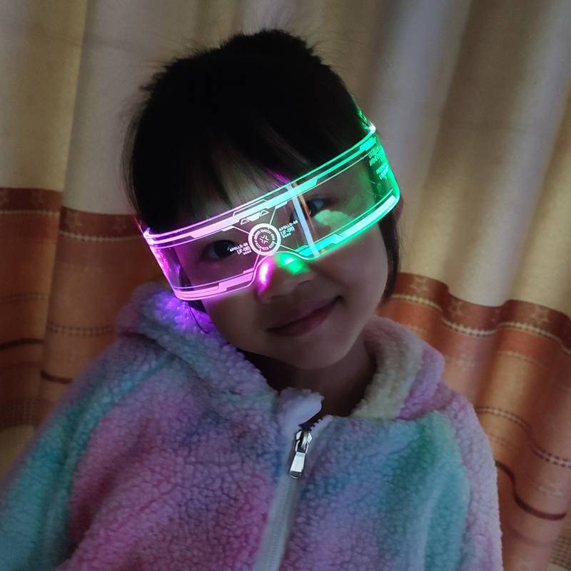 LED light glasses children's catwalk show Boxing technology feel cool sunglasses boys and girls performance accessories