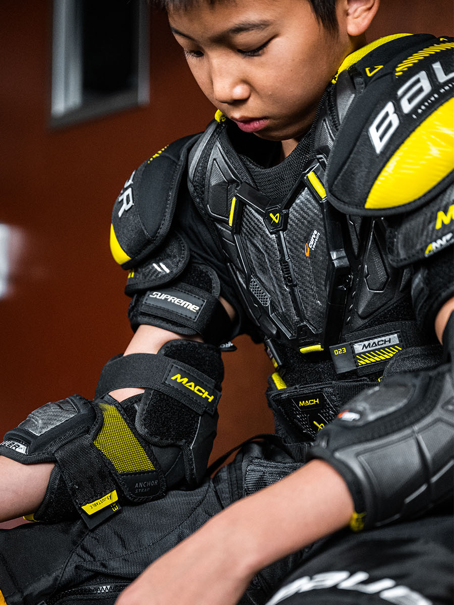 New Bauer Mach Youth Adult Competition Class Ice Hockey Protective Three -piece Bauer Betta Breit and Elbers