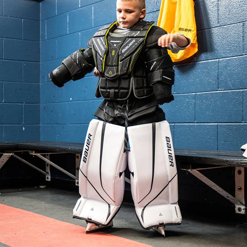 Bauer gsx Children's ice hockey goalkeeper equipment Baoer goalkeeper, chest protective legs and hand -handed handstand