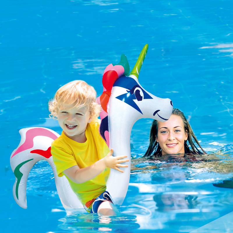 Inflatable unicorn sea horseshomo swimming rod water diving toy children swimming snorkeling buoyant floating rod floating rod