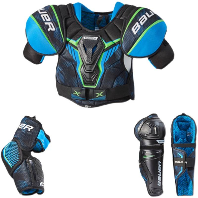 21 years new bauer/Ball X teenager adult ice hockey protective breasts to protect the leg and protect the elbow knee pad equipment