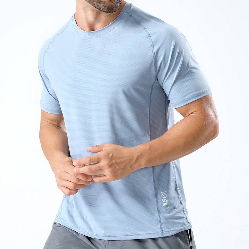 Jianling ice silk breathable short -sleeved T -shirt men's fast dry fitness running shirt outdoor fast dry basketball uniform sports jacket
