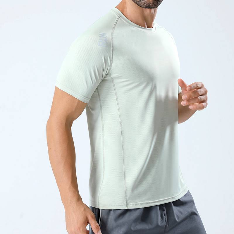 Jianling ice silk breathable short -sleeved T -shirt men's fast dry fitness running shirt outdoor fast dry basketball uniform sports jacket