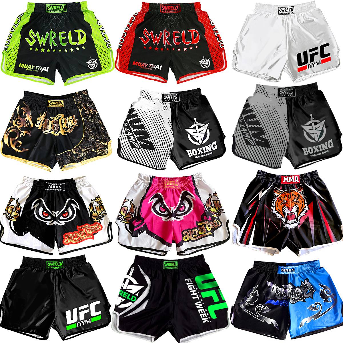 Comprehensive fighting professional Sanda men and lady MMA toxic liquid Muay Thai boxing shorts boxing competition training fighting