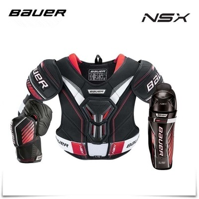 Bauer's chest, N.S.S.P.P., and Bauer's new system includes a door for chest, elbow, leg