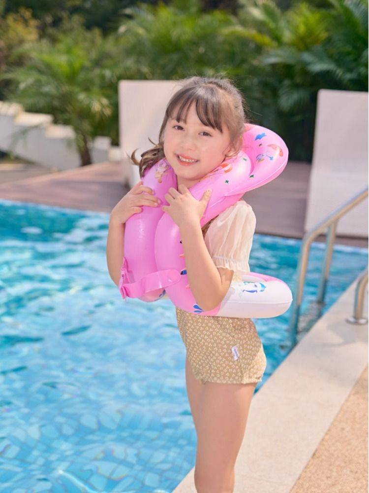 Those who wearable children's swimming rings pools, float rings inflatable buoyant vest thickened swimming rings anti -side double -layer