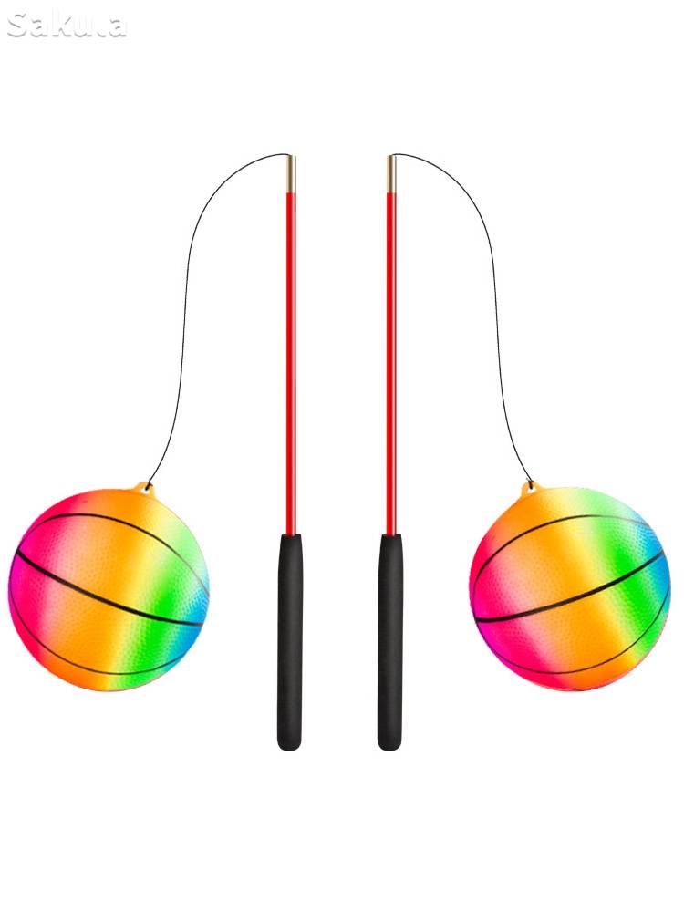 Rainbow shaking ball children middle -aged and elderly outdoor fitness exercise with rope stretch ball shooting ball colorful throwing ball