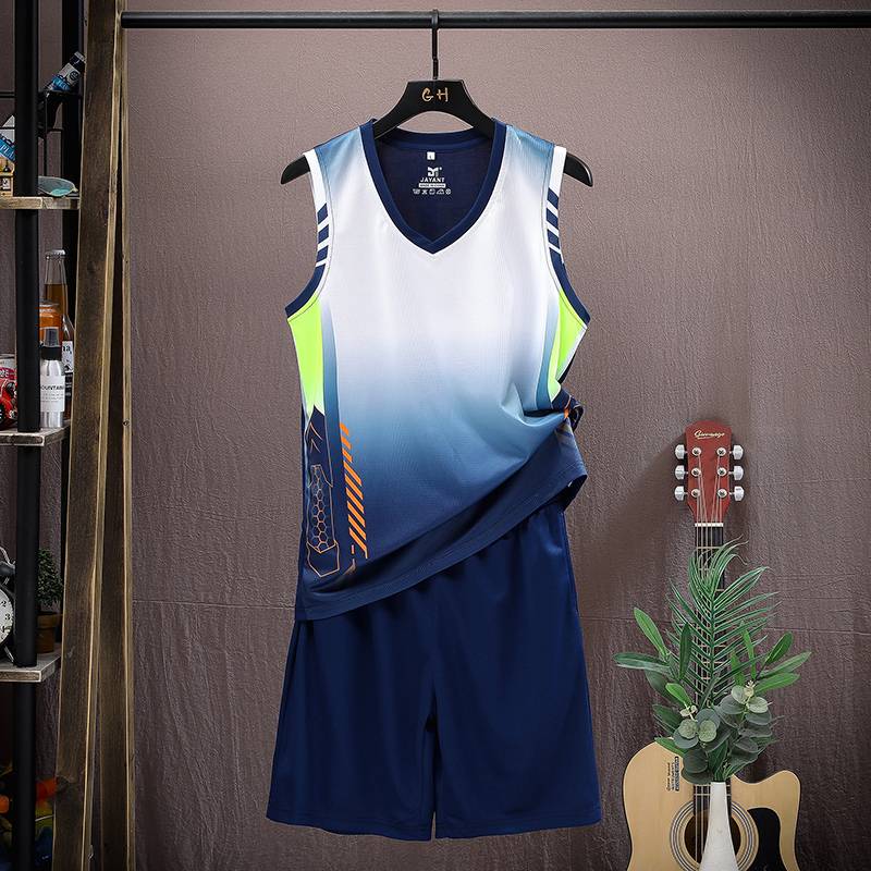 Basketball uniform men's ice silk fast dry summer sports vest set youth 2024 basketball training ball uniform men's models