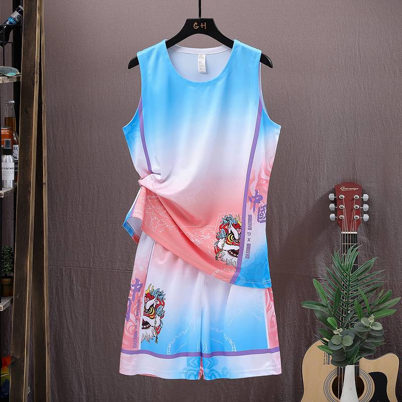 Basketball uniform men's ice silk fast dry summer sports vest set youth 2024 basketball training ball uniform men's models