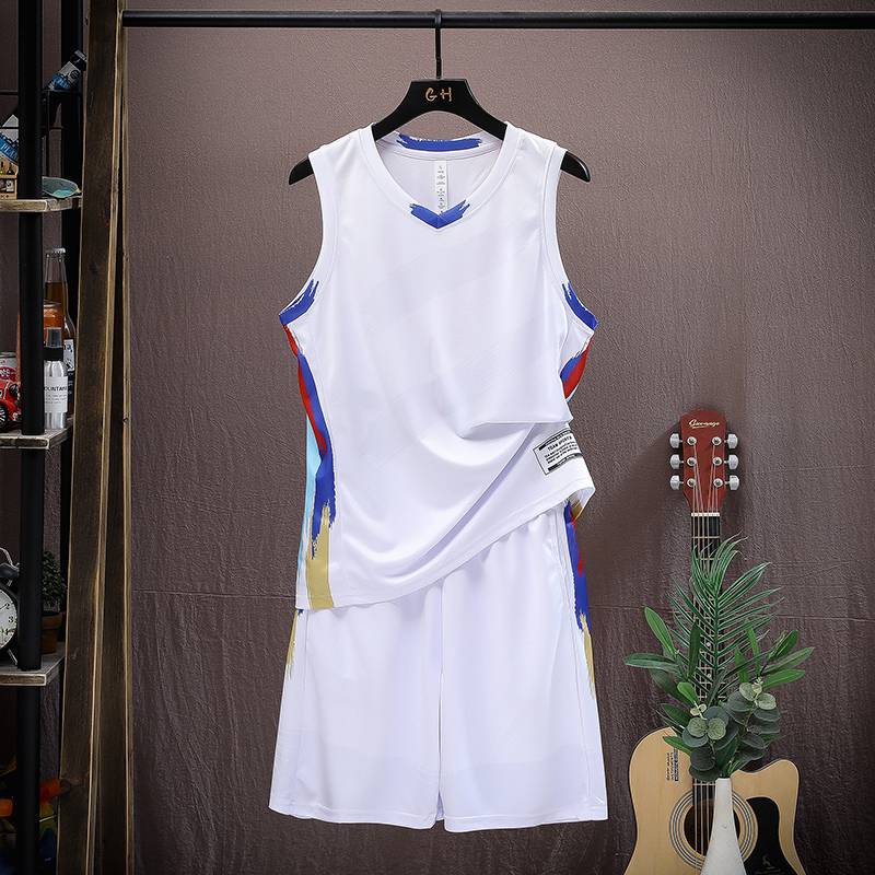 Basketball uniform men's ice silk fast dry summer sports vest set youth 2024 basketball training ball uniform men's models