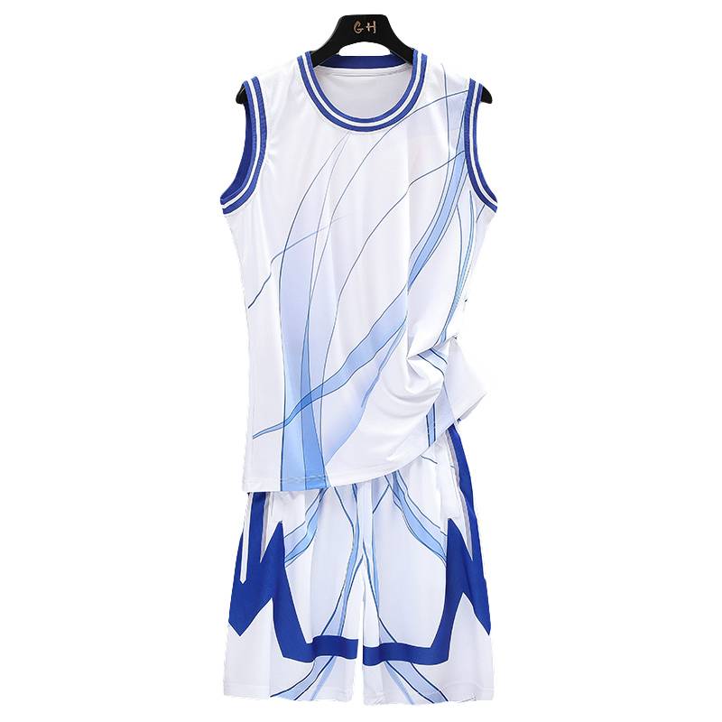 Basketball uniform men's ice silk fast dry summer sports vest set youth 2024 basketball training ball uniform men's models