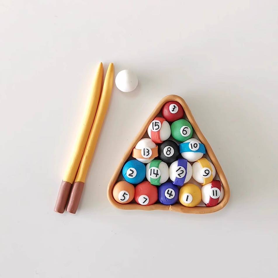 Men's soft pottery tabletop billiard birthday cake dressing a shot of Qingtai boy Slock baking ornament