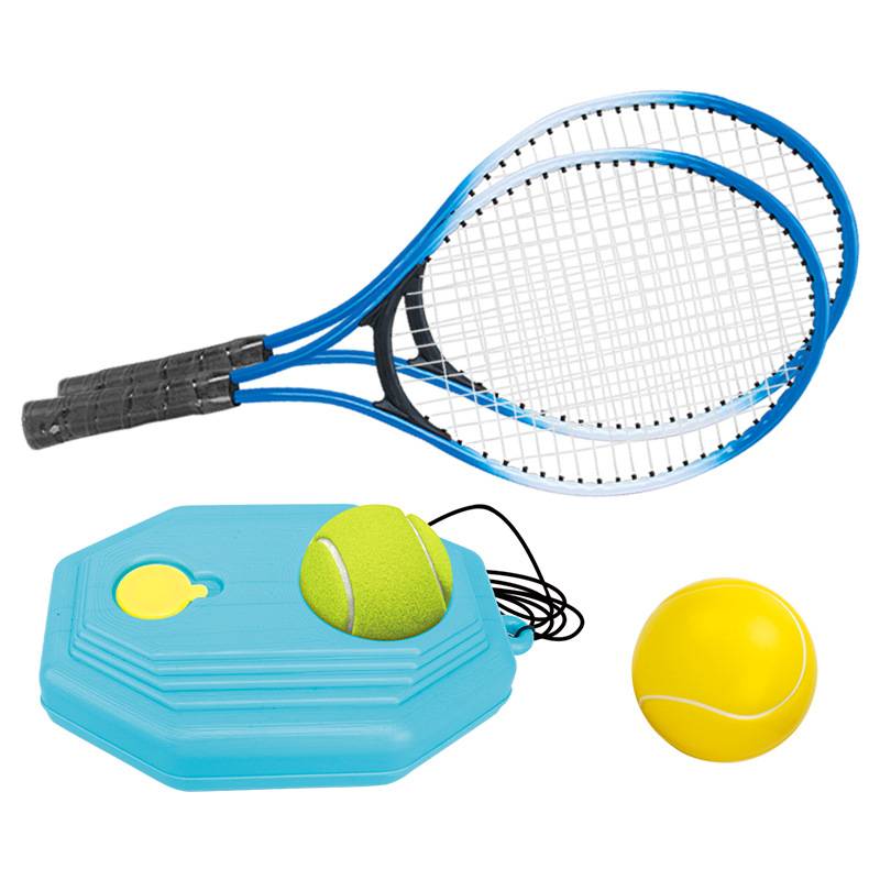 Children's outdoor sports toy ball racket set packed tennis badminton people to take the serve and rebound the doubles training device