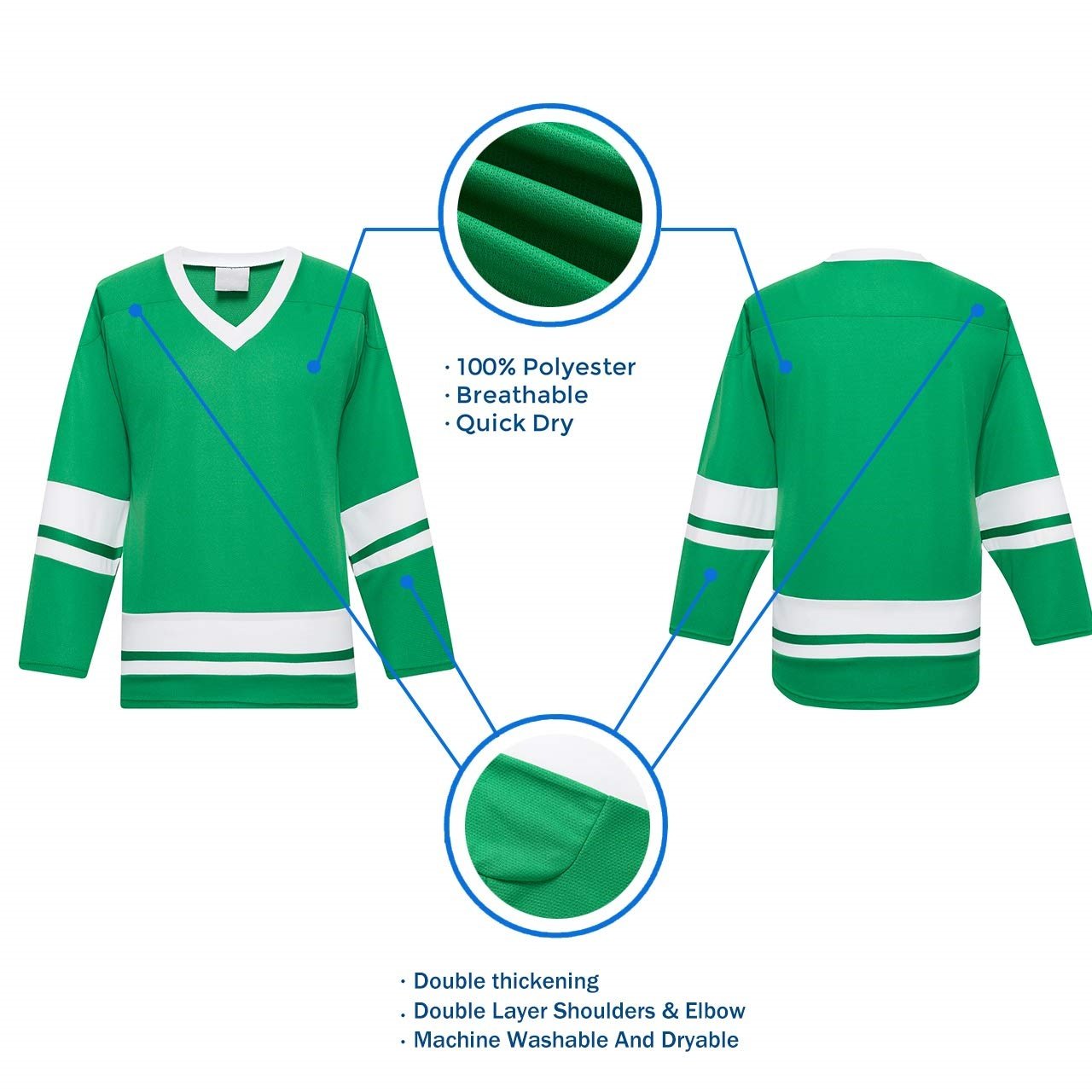 Custom Design Long Sleeve Ice Hockey Jersey Men Sublimated Thick Breathable Crew Neck Ice Hockey Uniform