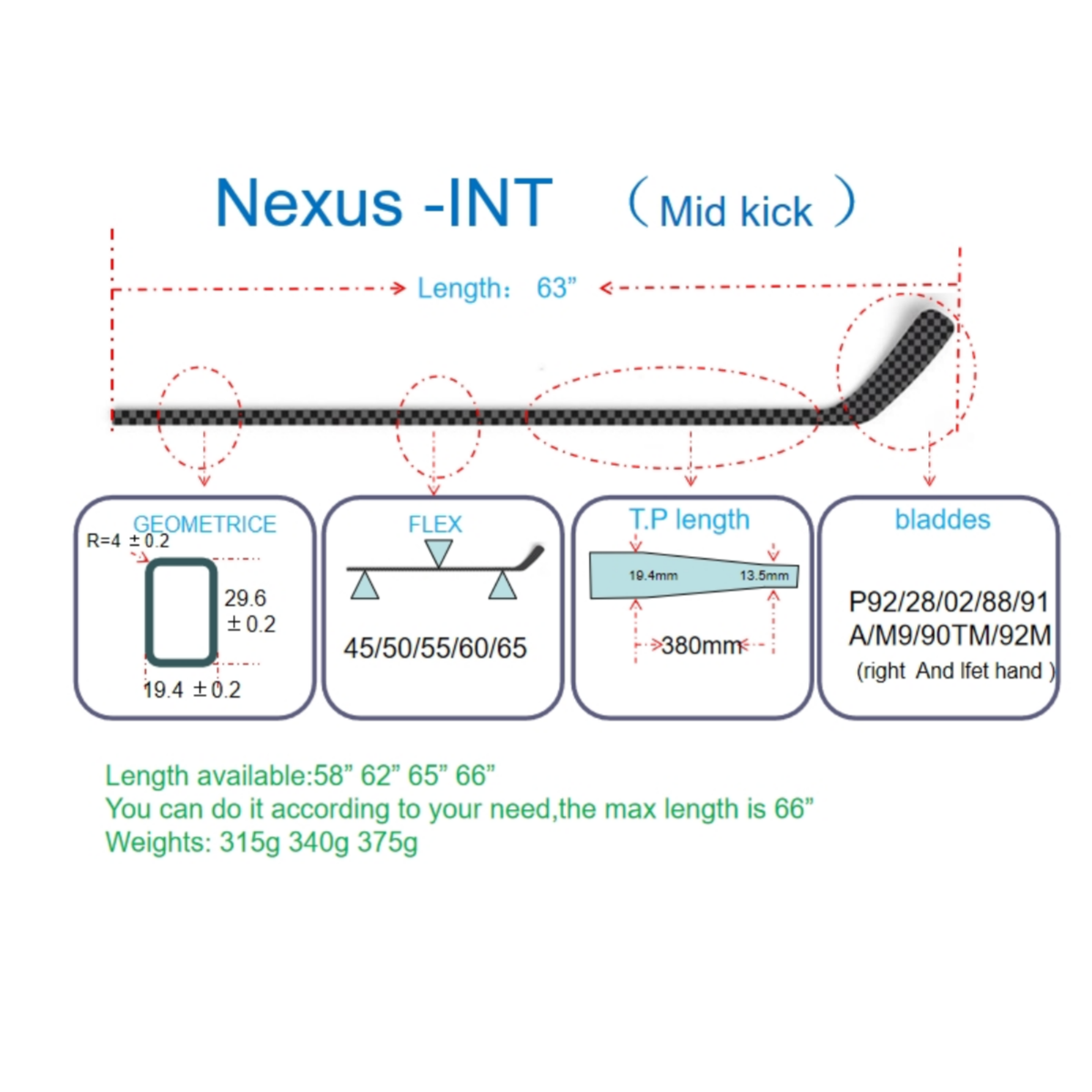 Wholesales Price Durable 100% Carbon Fiber Hight Quality Hockey Sticks Low Bending Point Training Ice Hockey Sticks