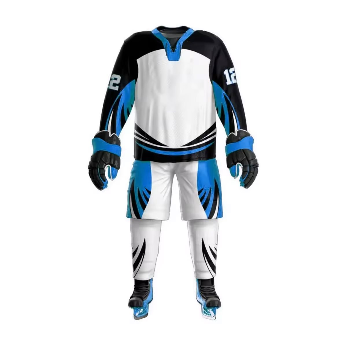 Ice Hockey Uniform Kit 100 Polyester Team Breathable Ice Hockey Set Eam Uniform Sportswear Hockey Jersey Set Uniform