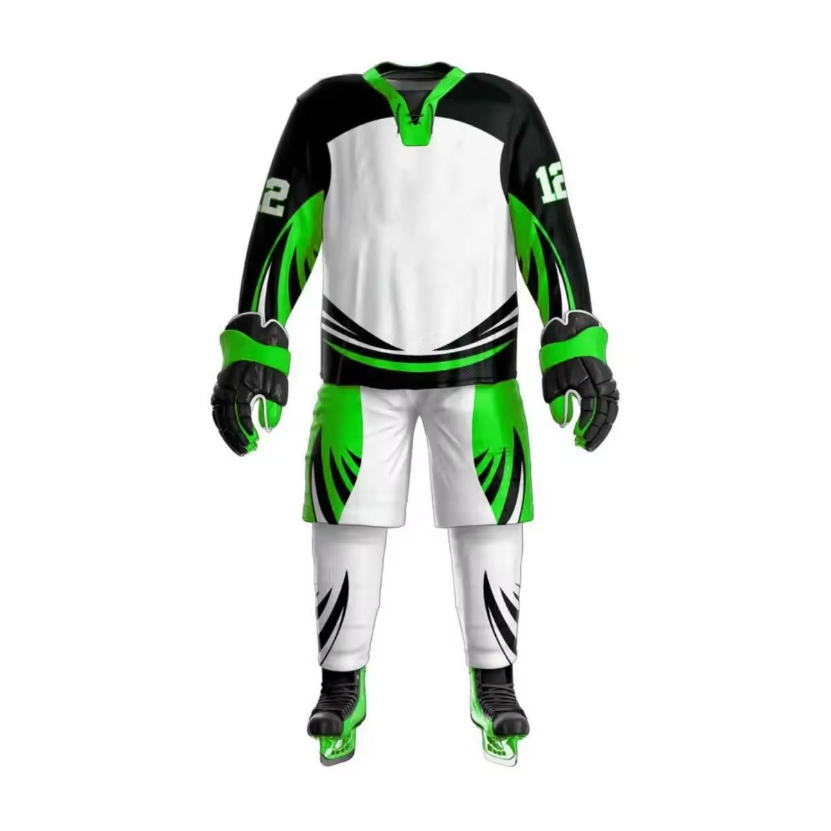 Ice Hockey Uniform Kit 100 Polyester Team Breathable Ice Hockey Set Eam Uniform Sportswear Hockey Jersey Set Uniform