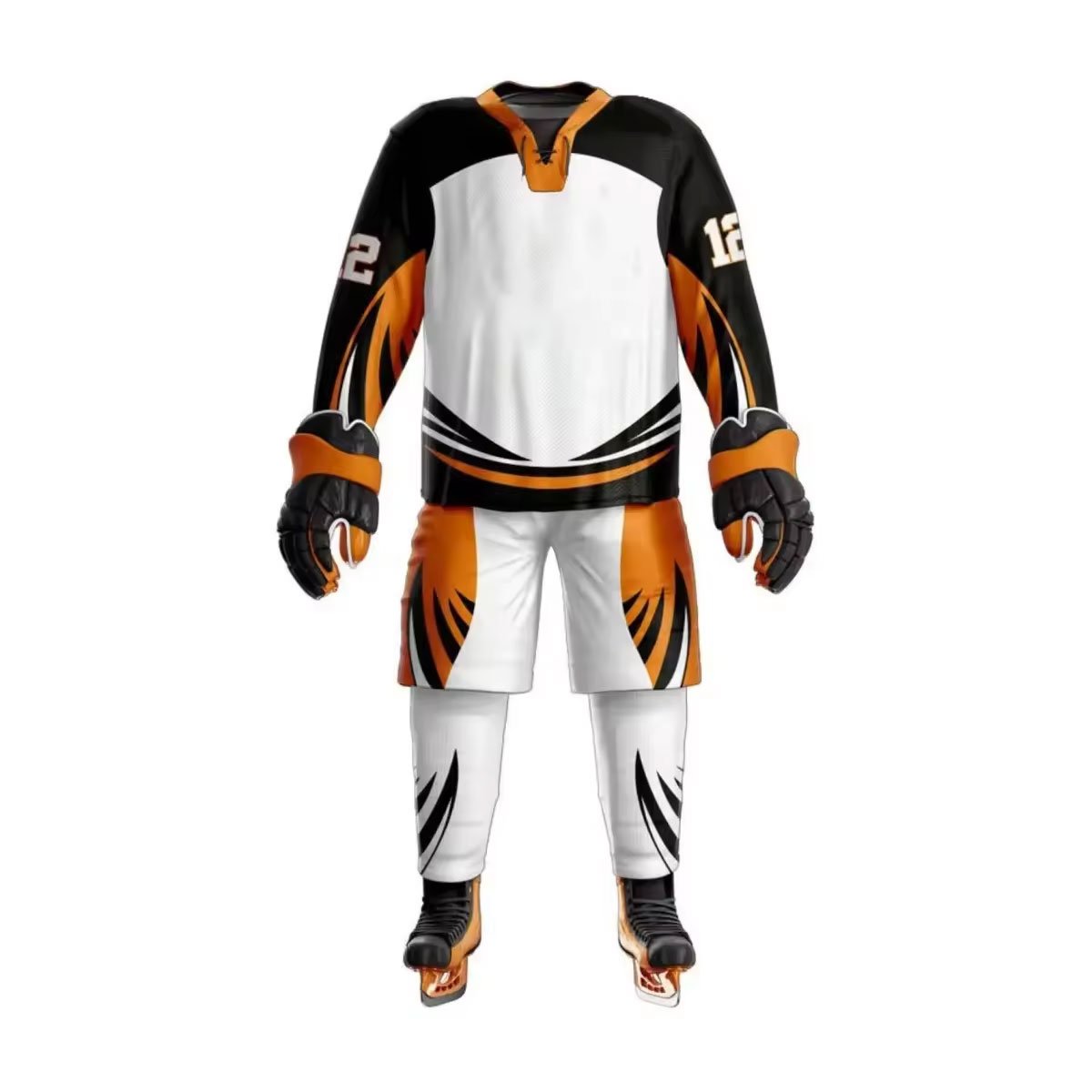 Ice Hockey Uniform Kit 100 Polyester Team Breathable Ice Hockey Set Eam Uniform Sportswear Hockey Jersey Set Uniform