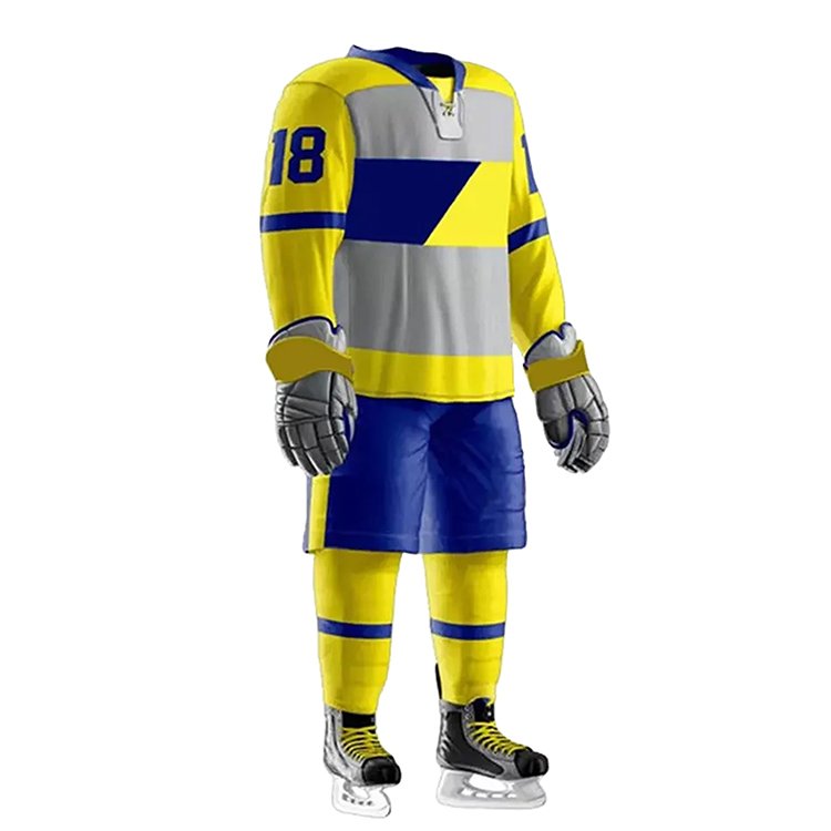 Plus Size Ice Hockey Uniform With Digital Sublimation Full Sleeve Shirts & Shorts Ice Hockey Uniform For Sale
