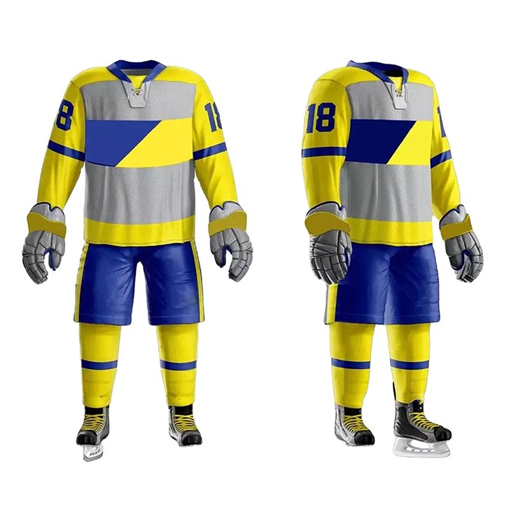 Plus Size Ice Hockey Uniform With Digital Sublimation Full Sleeve Shirts & Shorts Ice Hockey Uniform For Sale
