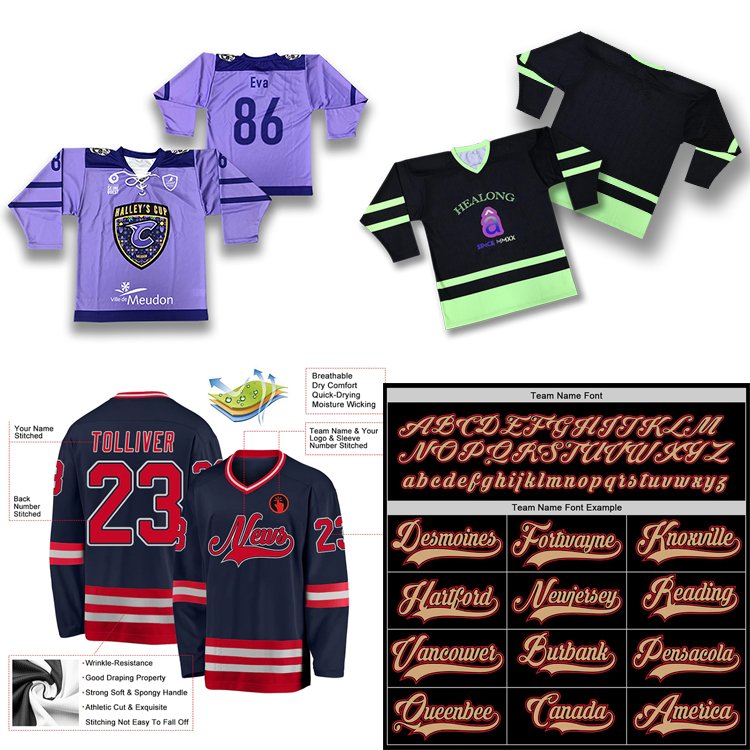 Trendy Retro Ice Hockey Jersey Custom Silk Print Logo Hockey Jersey