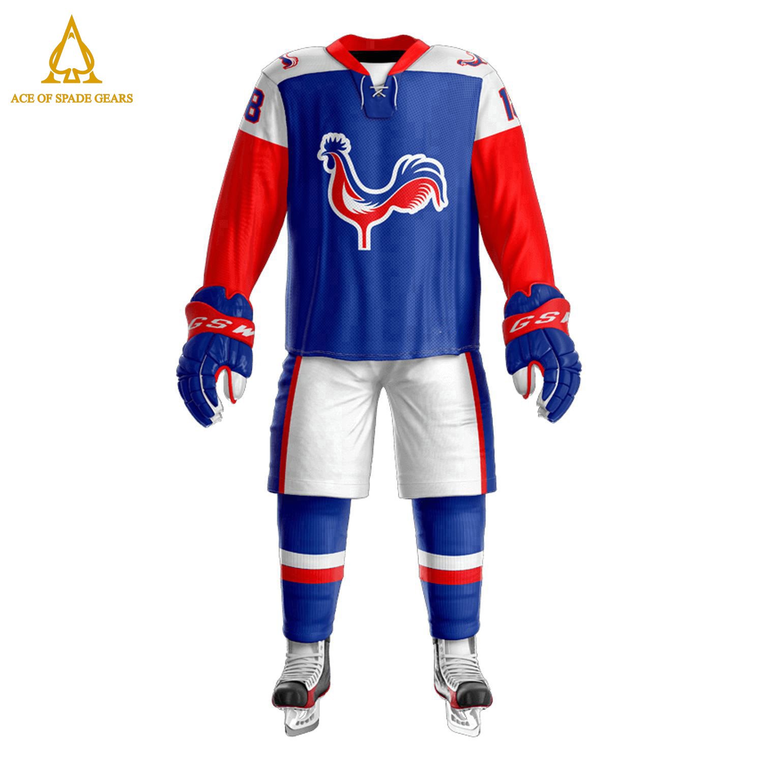 Wholesale Price Ice Hockey Uniform Customized Logo Team Sports Sublimation Ice Hockey Uniform