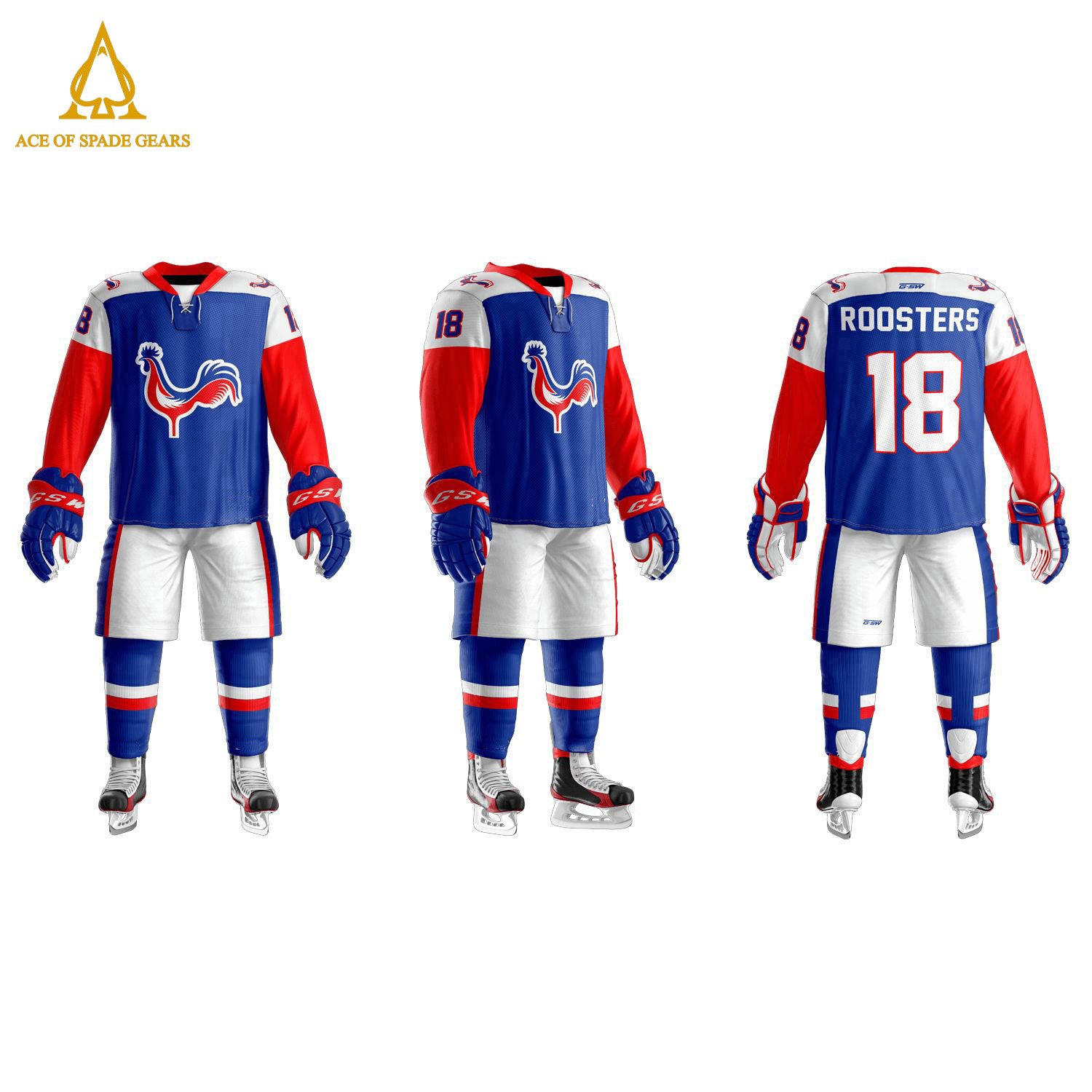 Wholesale Price Ice Hockey Uniform Customized Logo Team Sports Sublimation Ice Hockey Uniform