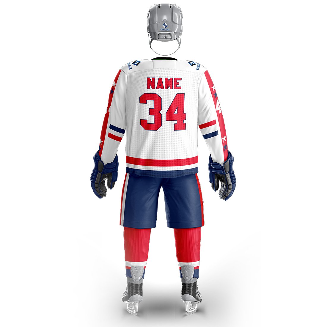 premium quality factory price custom made team hockey uniform wear professional ice hockey jersey pant shell skate guards socks