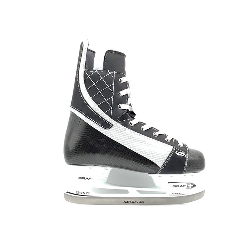 Fixed Size Ice Hockey Skate Manufacturer High End Integrated Carbon Fiber Ice Team Hockey Skates Shoes