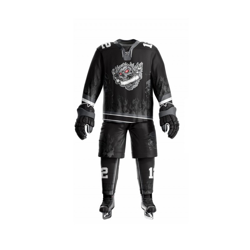 Plus Size Ice Hockey Uniform With Digital Sublimation Full Sleeve Shirts & Shorts For Sale