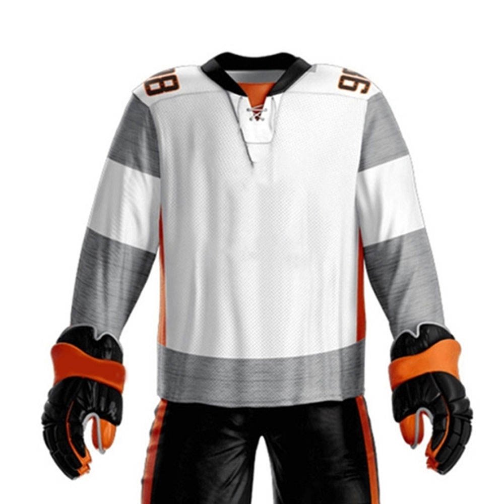 New Arrival Black And White Color Customized Design Hot Sale Breathable Men Sports Wear High Quality Ice Hockey Uniform