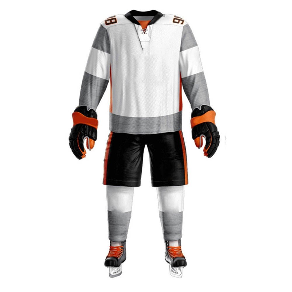 New Arrival Black And White Color Customized Design Hot Sale Breathable Men Sports Wear High Quality Ice Hockey Uniform