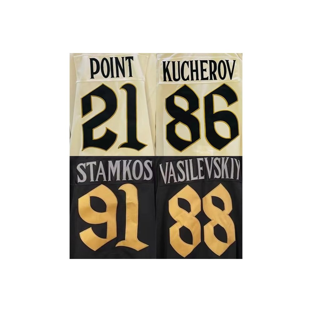 2023 New Stitched American Teams Hockey Jerseys Tampa Bay 14 Maroon 21 Point 77 Hedman 86 Kucherov 88 Vasilenskiy