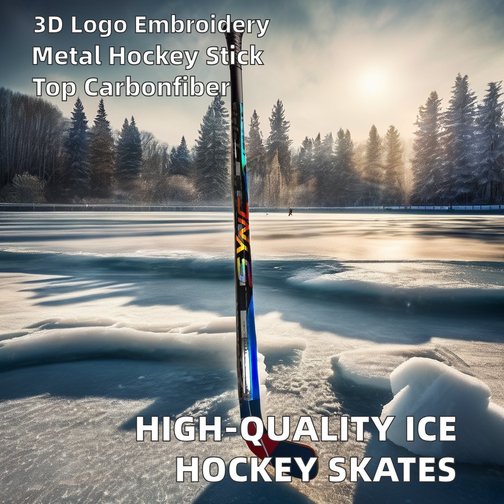 High Quality OEM Customized Carbon Fiber Ice Hockey Skates Winter Sport Skate Shoes for Men Women Kids Black and White Set