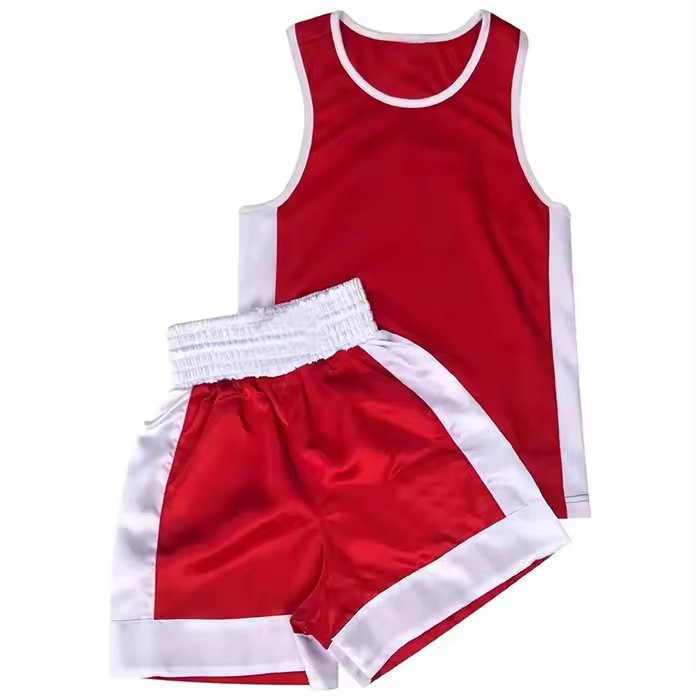 Custom Made Latest Design Boxing Shorts And Vests High Quality Custom Logo Printing Pro Boxing Uniform Custom Boxing Uniform